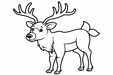 Colouring pages, bundle of singular elks, 10 images
