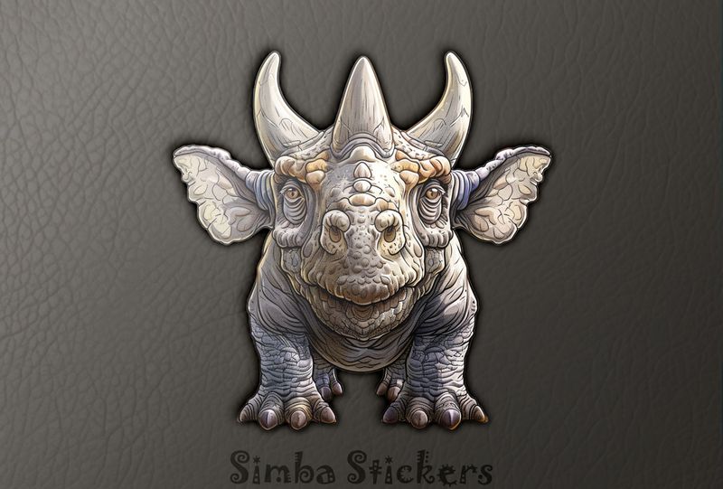 Horned dinosaur looking friendly