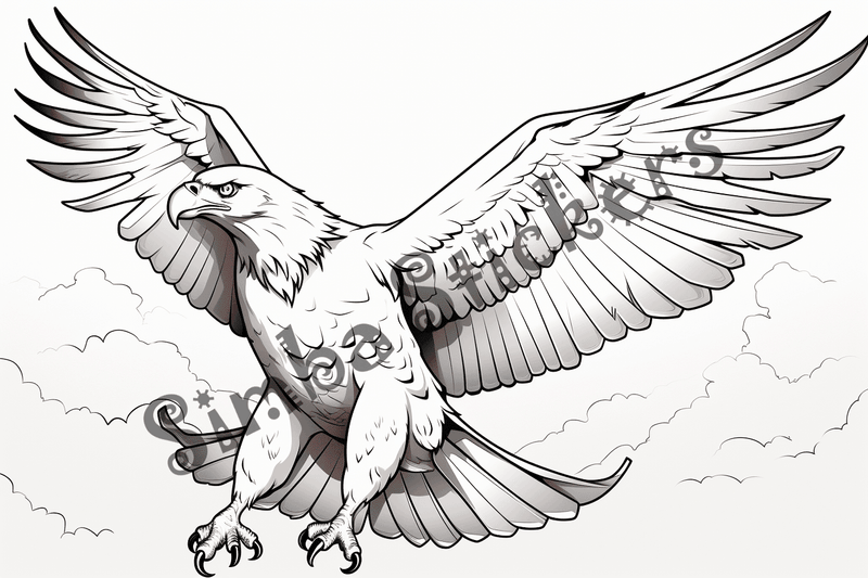 Colouring pages, bundle of eagles 2, 25 images