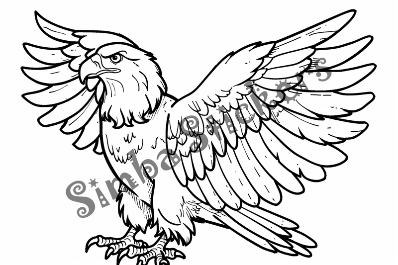 Colouring pages, bundle of eagles 2, 25 images