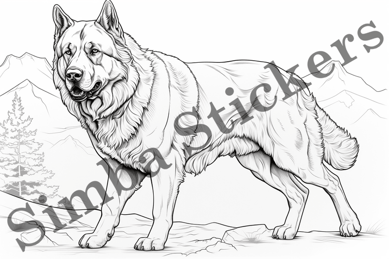 Colouring pages, Bundle of dogs, 10 images