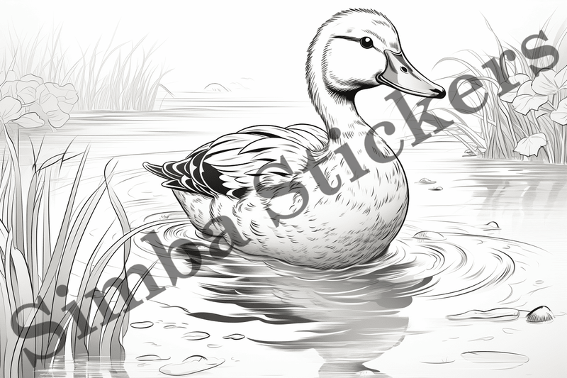 Colouring pages, Bundle of ducks in love, 25 images