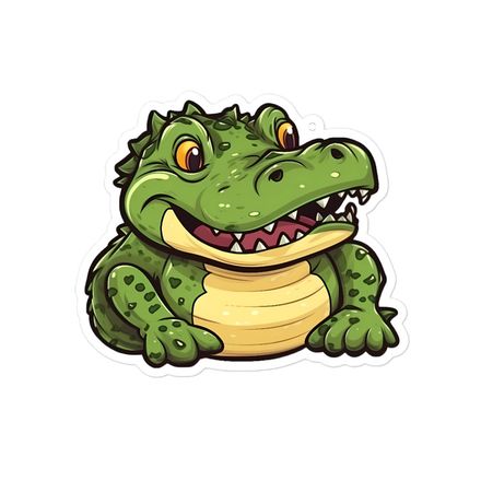 Sticker 5.5x5.5, Crocodile surprised 