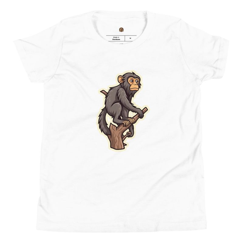 Youth T-shirt, Baboon on a tree, looking sad 