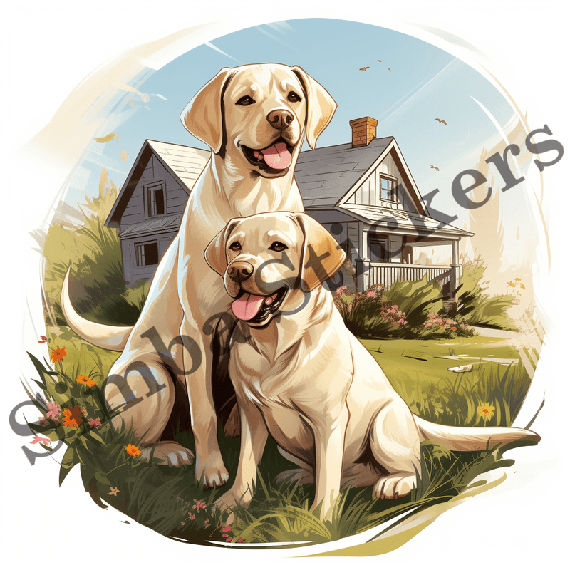 Labrador Retriever dogs outdoors, image set, 10 images
