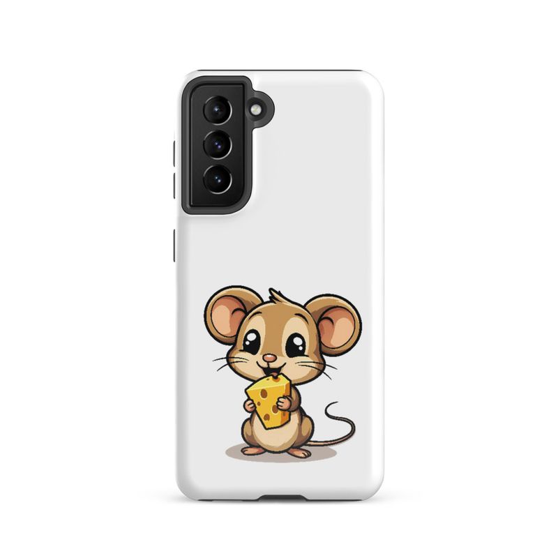 Tough Case for Samsung, Small Mouse happily licking large chunk of cheese, pqapy6