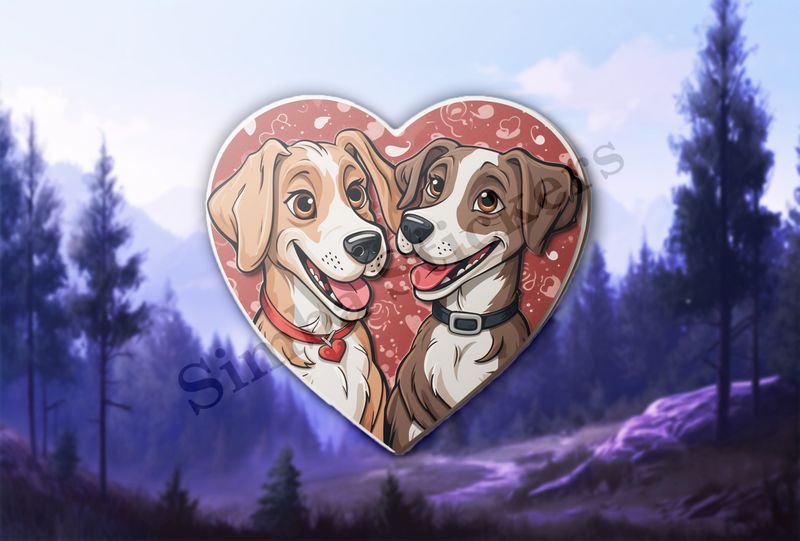 Dogs cuddling