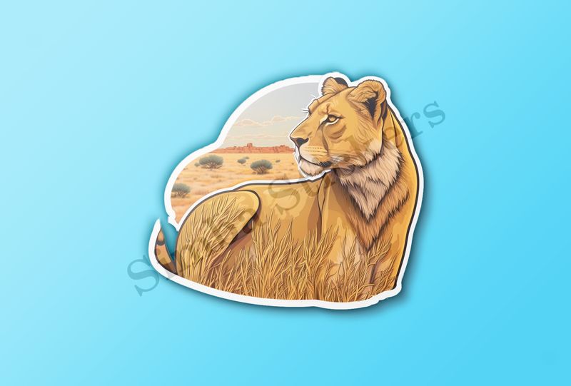 Lioness staking out in the Savanna