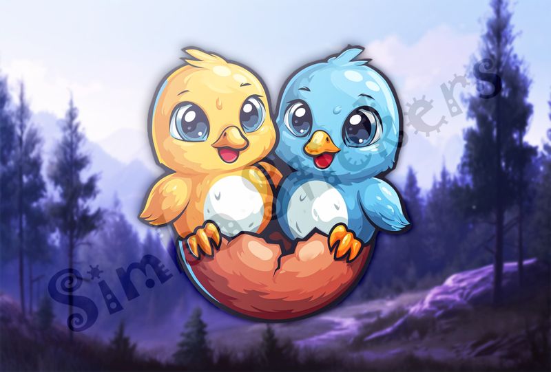 Chicks cheek-to-cheek, in egg