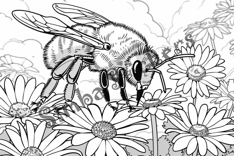 Colouring pages, bundle of bees, 25 images
