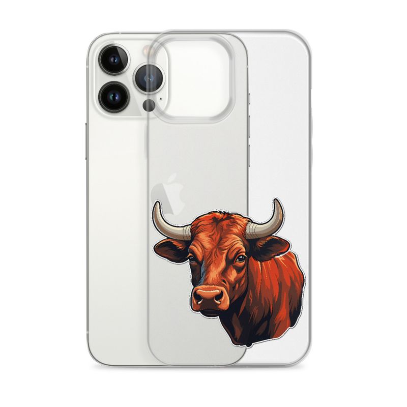Clear Case for iPhone, Bull face, partial side view, bpor80