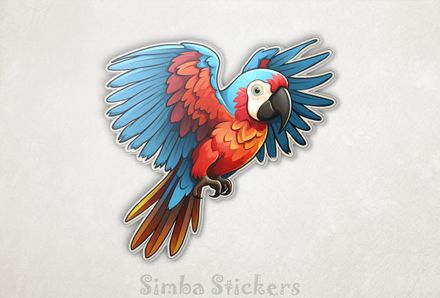 Colourful parrot with wings outspread, xpzzek