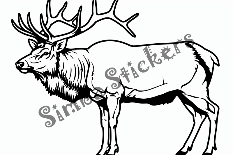 Colouring pages, bundle of elks, 25 images