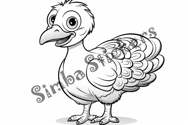 Colouring pages, bundle of individual turkey poults, 10 images