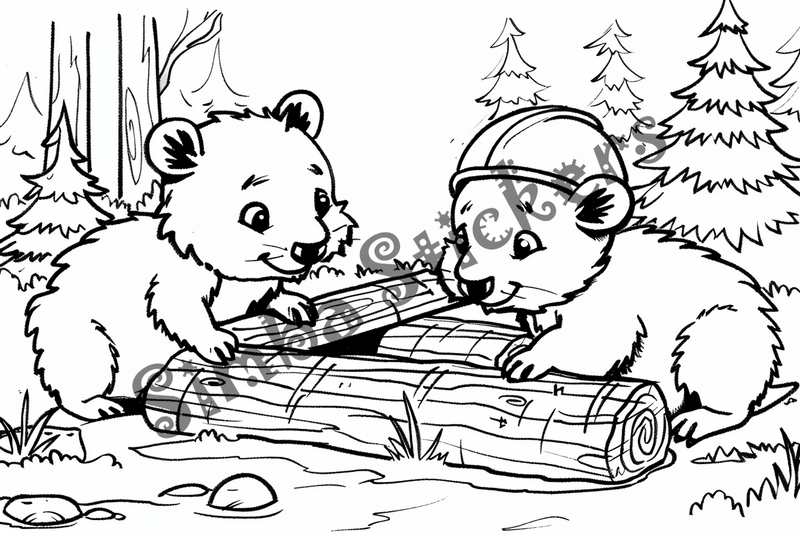 Colouring pages, bundle of beavers in hats, clothes, or glasses, 25 images