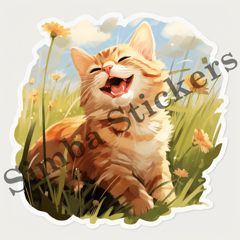 Cats in grass, image set, 10 images