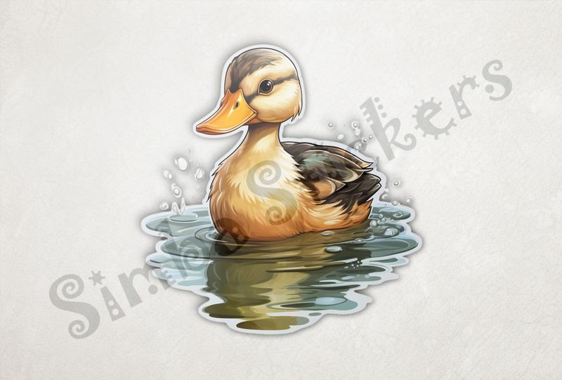 Duckling in a pond