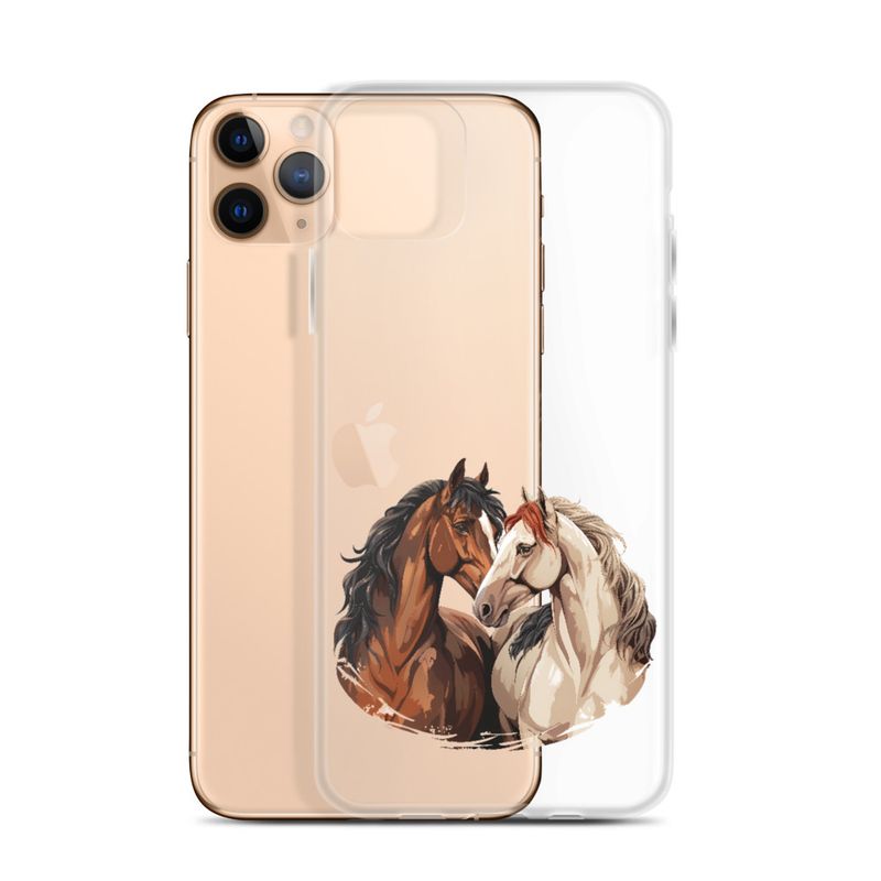 Clear Case for iPhone, Horses nose-to-nose, jbgjpy