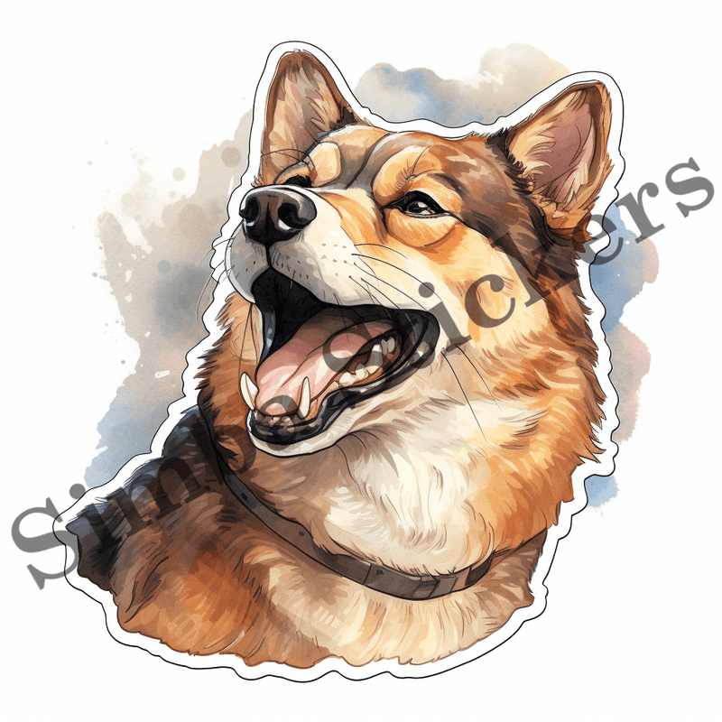 Akita dogs, sticker-style, image set, 10 images