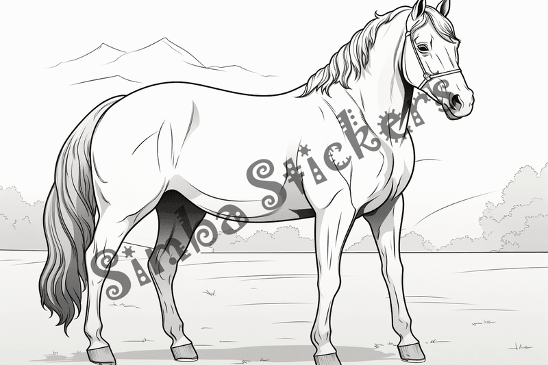 Colouring pages, bundle of horses, 25 images 2