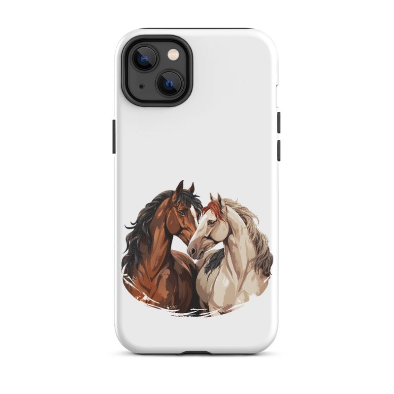 Tough Case for iPhone, Horses nose-to-nose, jbgjpy