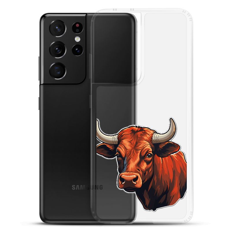 Clear Case for Samsung, Bull face, partial side view, bpor80