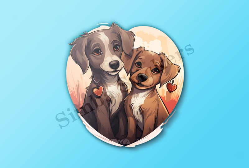Dogs cuddling