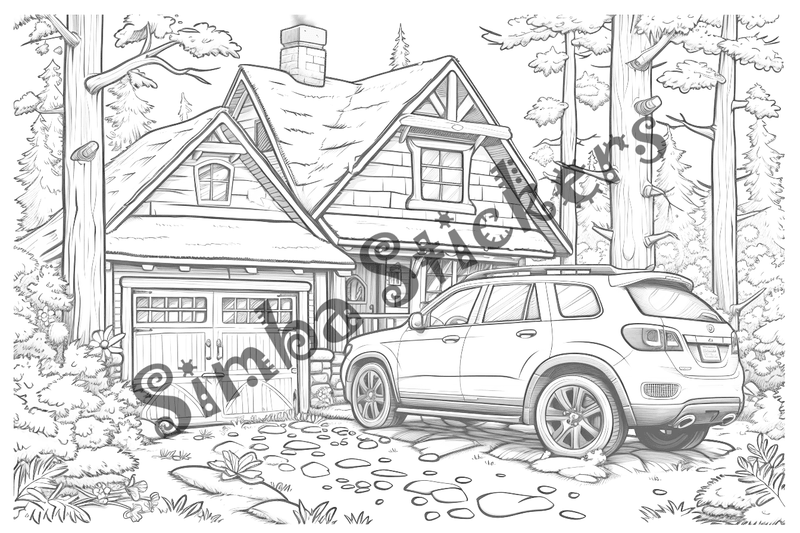 Colouring pages, bundle of houses, 25 images 2