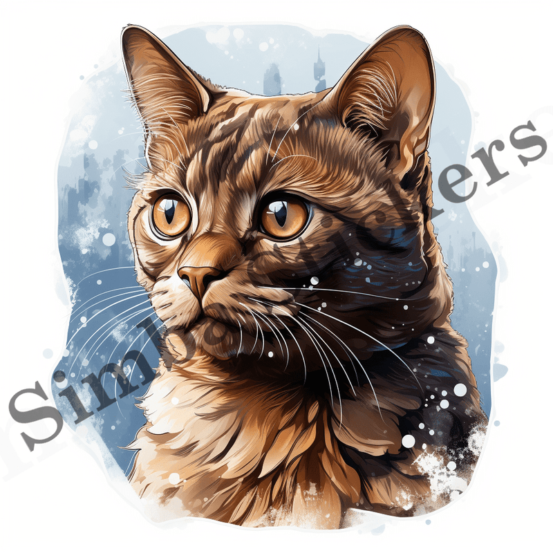 Burmese cats in snow, image set, 10 images