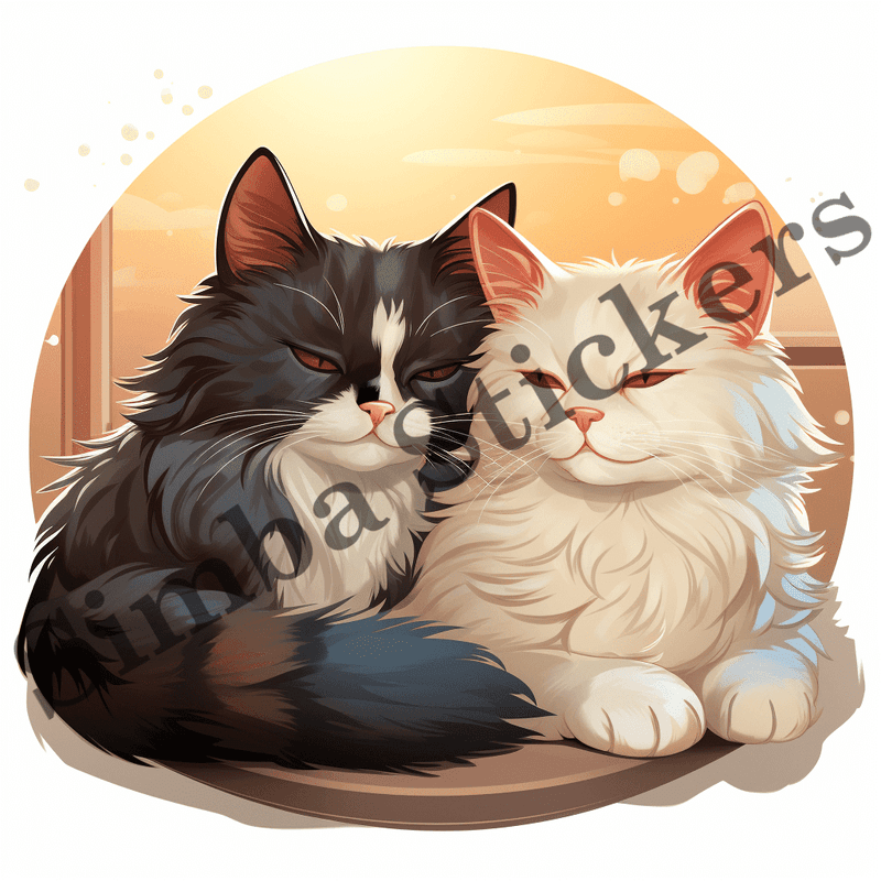 Himalayan cats in love, cuddling, image set, 10 images