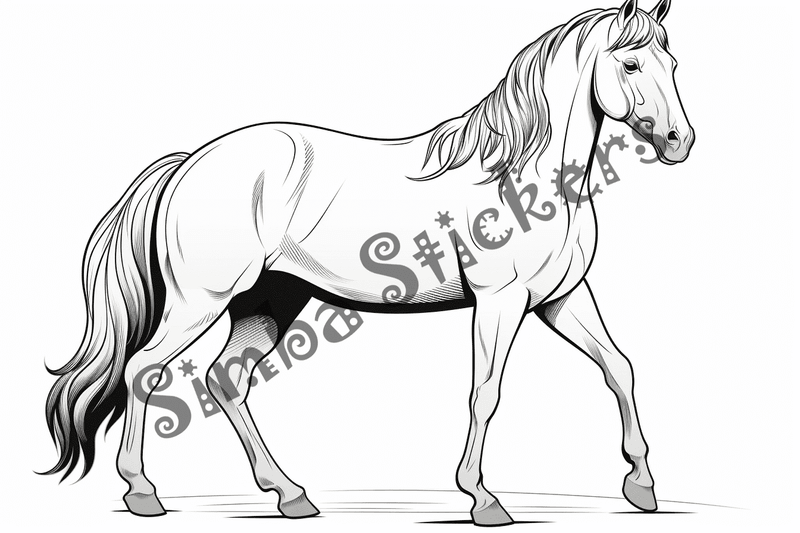 Colouring pages, bundle of horses, 25 images 2
