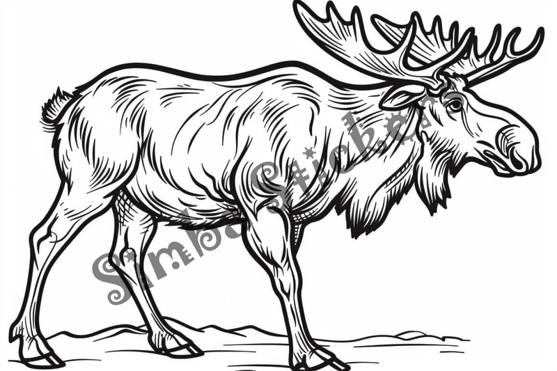 Colouring pages, Bundle of moose, 50 images