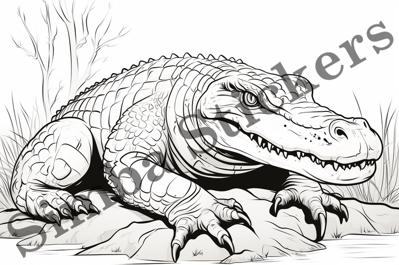 Colouring pages, Bundle of crocodiles, 25 images