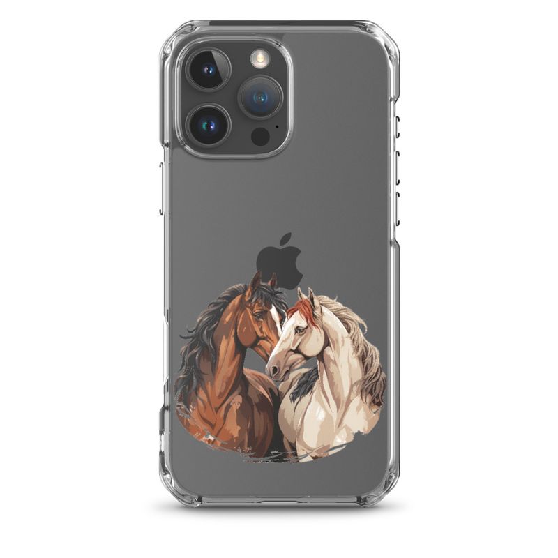 Clear Case for iPhone, Horses nose-to-nose, jbgjpy