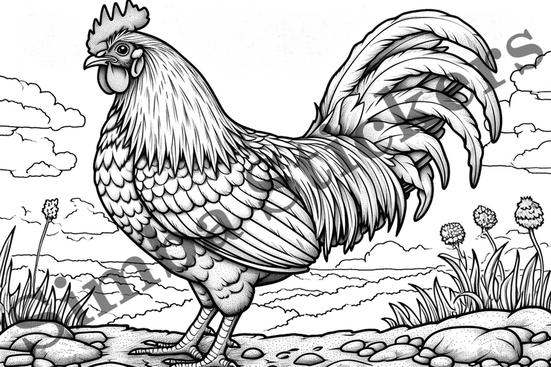 Colouring pages, Bundle of chicken, 25 images
