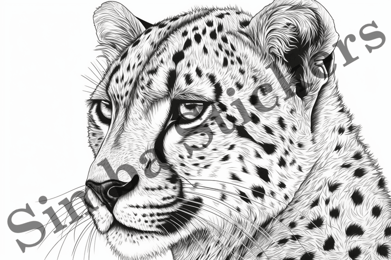 Colouring pages, Bundle of cheetahs, 25 images