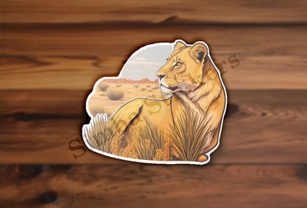 Lioness looking out in the Savanna