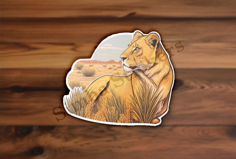 Lioness looking out in the Savanna