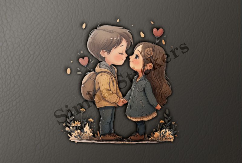 Boy and girl sweetly in love