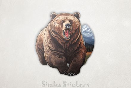 Bear running, mouth open, vy4zws
