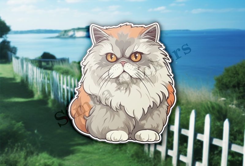 Persian cat, grey and brown