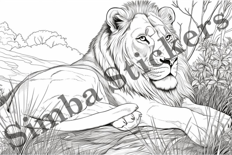 Colouring pages, Bundle of lions, 10 images