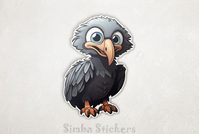 Cute baby vulture smiling, tbjshs