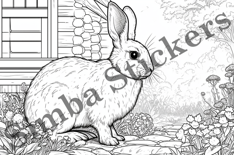Colouring pages, Bundle of hares, 25 images