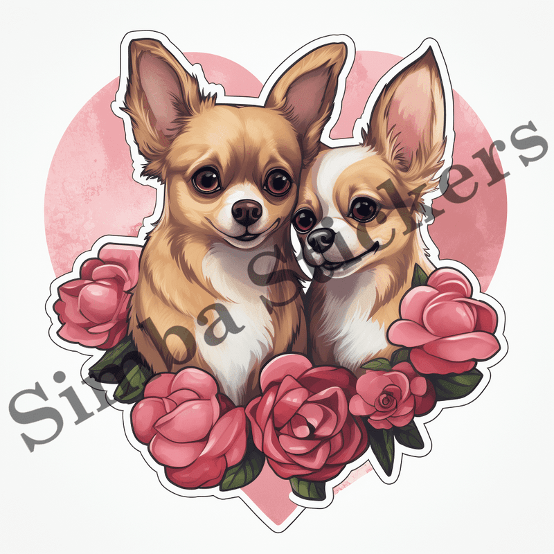 Chihuahua dogs in love, image set, 10 images