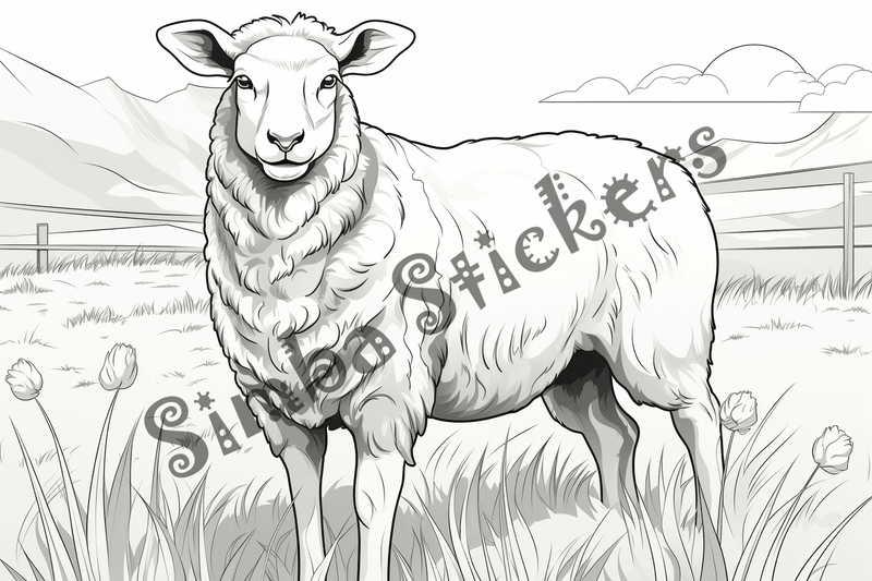Colouring pages, bundle of sheep, 25 images 2