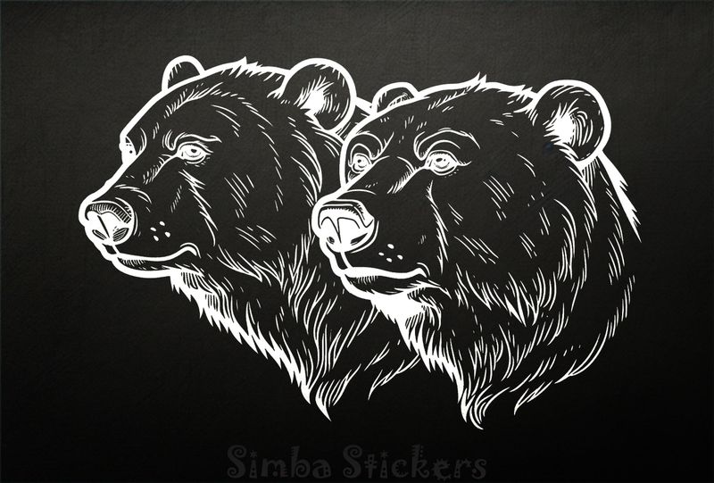 Bears side-by-side, outline art, lqwxqf