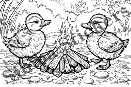 Colouring pages, Bundle of ducks in love, 10 images