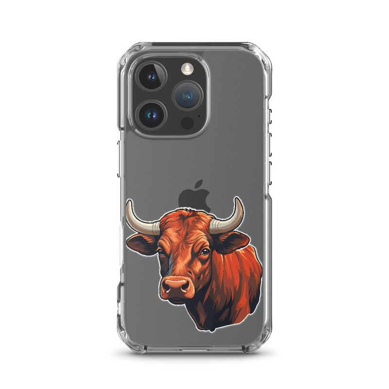 Clear Case for iPhone, Bull face, partial side view, bpor80
