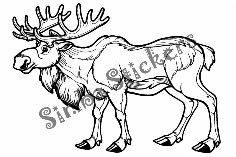 Colouring pages, Bundle of moose, 25 images